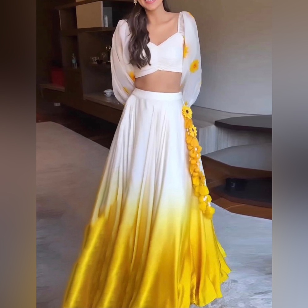 Yellow Floral Lehenga